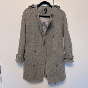 JNBY vintage versatile 100% wool grey waist coat XS